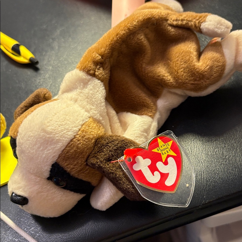 Ty Brown and White Dog Plush